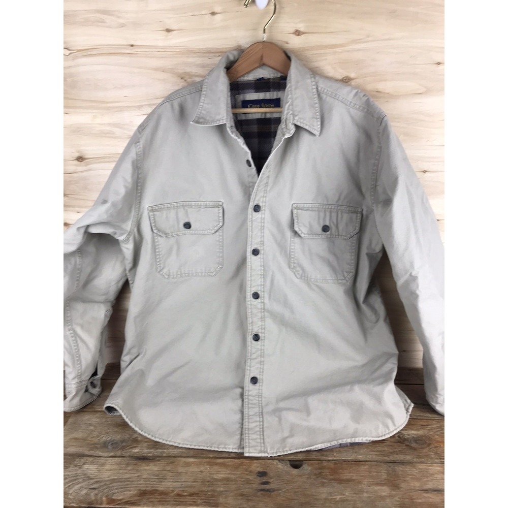 Tan Chore Barn Jacket Mens XL Field Coat Utility Pockets Fleece Lined Club Room